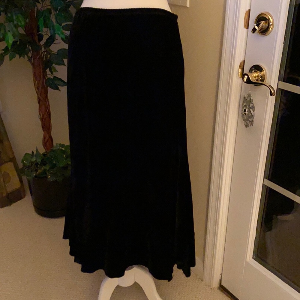 J Jill 100% Rayon Velvet Side Zip Skirt Small